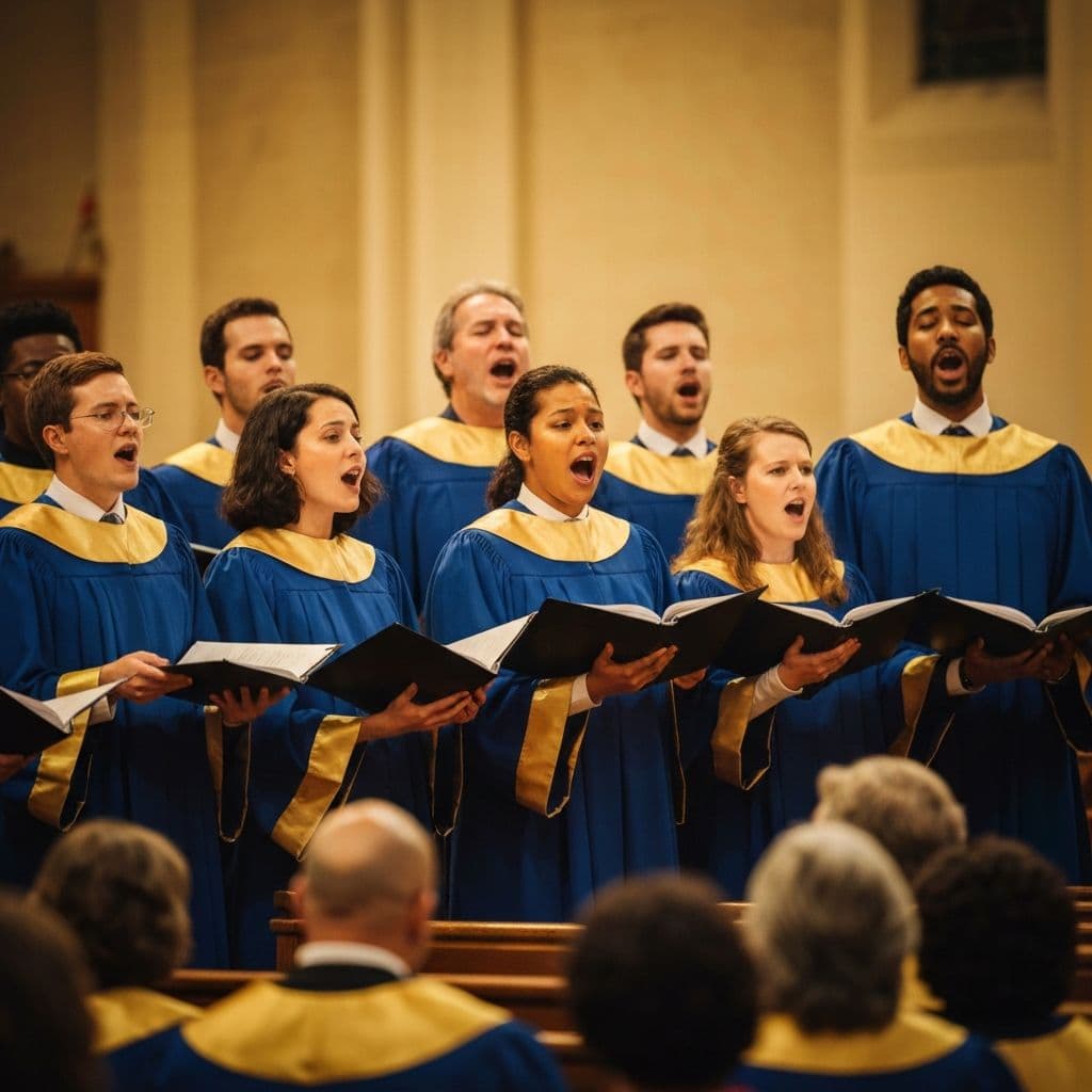 Church choir singing